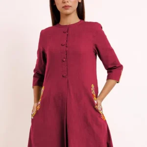 Embroidered Pocket Cotton Kurti